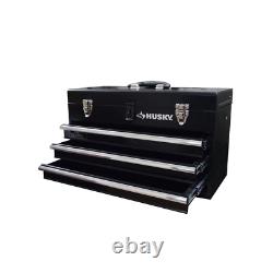 20 In. 3-Drawer Small Metal Portable Tool Box With Drawers And Tray Heavy Duty