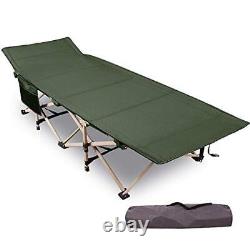 28 Extra Wide Heavy Duty Sturdy Portable Camp Bed, Stronge Thicker Tubes -Green