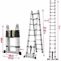 2-6M Heavy Duty Multi-Purpose Aluminium Telescopic Folding Ladder Extendable DIY