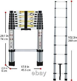 2.6M Portable Heavy Duty Multi-Purpose Aluminium Telescopic Extendable Ladder