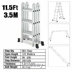 2.6-5.7M Heavy Duty Aluminium Telescopic Folding Ladder Multi-Purpose Extendable