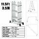 2.6-5.7m Heavy Duty Aluminium Telescopic Folding Ladder Multi-purpose Extendable