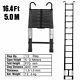 2.6-6.2m Extendable Portable Heavy Duty Aluminium Telescopic Ladder Withhook Black