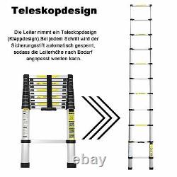 2.6-6.2M Heavy Duty Aluminium Telescopic Folding Ladder Multi-Purpose Extendable
