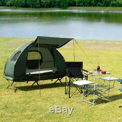 2-Person Compact Portable Pop-Up Tent Air Mattress and Sleeping Bag Camping Bed