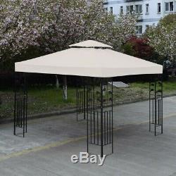 2-Tier Replacement Patio Gazebo Canopy Cover 3m x 3m Outdoor Garden Shelter Tent