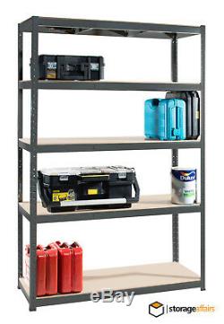2 x 5Tier WIDE EXTRA Heavy-Duty Garage Shelving Unit Shed Storage Racking Shelf