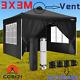 3mx3m Gazebo Marquee Strong Waterproof Heavy Duty Garden Patio Party Tent Black