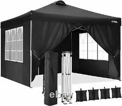 3Mx3M Gazebo Marquee Strong Waterproof Heavy Duty Garden Patio Party Tent BLACK