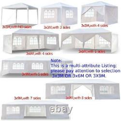 3X6M 3X9M Garden Gazebo Marquee Canopy Party Tent Canopy Patio White withSidewall
