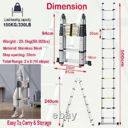 3.8M 5M Portable Heavy Duty Multi-Purpose Telescopic Ladder Extendable Ladders