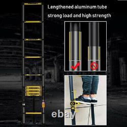 3.8M Heavy Duty Aluminium Multi-Purpose Black Telescopic Ladder Extendable EN131