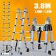 3.8m Heavy Duty Multi-purpose Aluminium Telescopic Folding Ladder Extendable