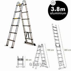 3.8M Heavy Duty Multi-Purpose Aluminium Telescopic Folding Ladder Extendable