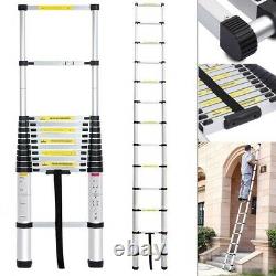 3.8M Heavy Duty Multi-Purpose Aluminium Telescopic Folding Ladder Extendable UK