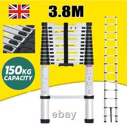 3.8M Heavy Duty Multi-Purpose Aluminium Telescopic Ladder Extendable Lock Step
