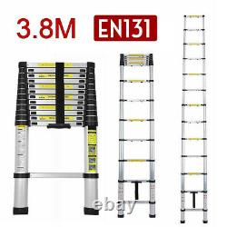 3.8M Portable Heavy Duty Multi-Purpose Aluminium Telescopic Ladder Extendable UK