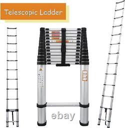 3.8M Portable Heavy Duty Multi-Purpose Aluminium Telescopic Ladder Extendable UK