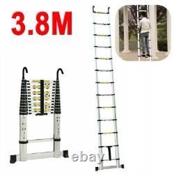 3.8M Portable Heavy Duty Multi-Purpose Aluminium Telescopic Ladder with Hooks