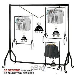 3ft 4ft 5ft 6ft Home Cloth Rail Hanging Mobile Garment Storage Rack Rails DIY