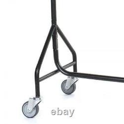 3ft 4ft 5ft 6ft Reinforced Black Heavy-Duty Clothes Rail With Heavy Duty Wheels