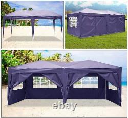 3mX6m Garden Gazebo Tent Marquee Waterproof Party Awning Canopy Patio Purple UK