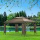 3m X 4m Garden Gazebo Outdoor Party Tent Marquee Canopy Pavilion Patio Brown