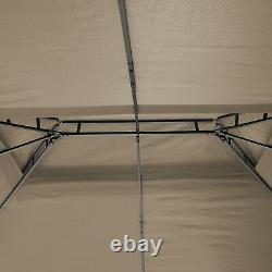 3m x 4m Garden Gazebo Outdoor Party Tent Marquee Canopy Pavilion Patio Brown