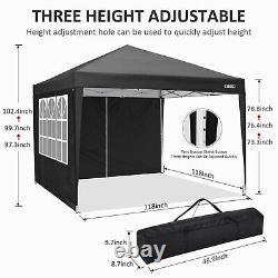3x3M Gazebo Heavy Duty Waterproof Marquee Canopy Outdoor Garden Party Tent BALCK