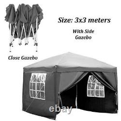 3x3M Gazebo Marquee Canopy Pop-up Waterproof Garden Wedding Party Tent withSandbag