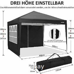 3x3M Gazebo Pop Up Tent Marquee Canopy Outdoor Wedding Garden Party Waterproof