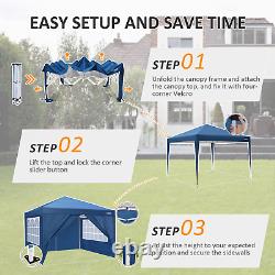 3x3M Gazebo Pop-up Canopy Marquee Waterproof Garden Marketstal Tent with4 Sides UK