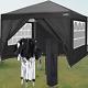 3x3m Gazebo Pop-up Canopy Marquee Waterproof Garden Party Tent With 4side Panels