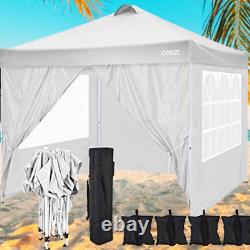 3x3M Gazebo Pop-up Heavy Duty Waterproof Canopy Garden Tent With 4 Side Panels