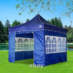 3x3M Heavy Duty Gazebo Marquee Pop-up Waterproof Garden Party Tent withSides Blue