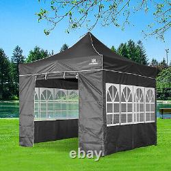 3x3M Heavy Duty Gazebo Marquee Pop-up Waterproof Garden Party Tent withSides Grey