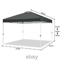 3x3M Heavy Duty Gazebo Waterproof Canopy Marquee Garden Patio Party Tent 4 Sides