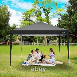 3x3M Heavy Duty Popup Gazebo Waterproof Marquee Canopy Garden Party Tent Black