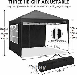3x3M PopUp Gazebo Marquee Party Tent Waterproof Garden with4Side Canopy Heavy Duty