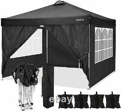 3x3M Pop Up Gazebo Marquee Canopy Waterproof Garden Patio Party Tent withSides UK