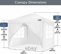 3x3M Pop up Gazebo Garden Canopy Heavy Duty Waterproof Tent With 4 Side Panels