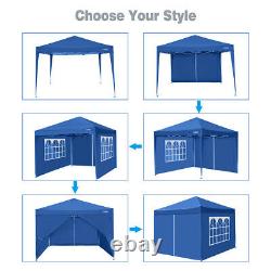 3x3M Pop up Gazebo Garden Canopy Heavy Duty Waterproof Tent With 4 Side Panels