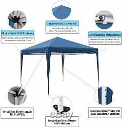 3x3M Popup Gazebo Waterproof Marquee Canopy Heavy Duty Garden Party Tent Blue UK