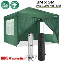 3x3 m Garden Heavy Duty Pop Up Gazebo Marquee Patio Party Tent Outdoor Green NEW