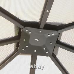 3x3(m) Polycarbonate Hardtop Gazebo Canopy with Aluminium Frame Netting & Curtains