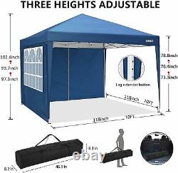 3x3m Gazebo Marquee Party Blue Tent with4Sides Waterproof Garden Outdoor Canopy UK