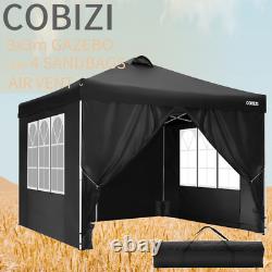 3x3m Gazebo Tent Heavy Duty Waterproof Marquee Commercial Marketstall withSides UK