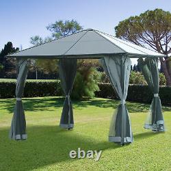 3x3m Patio Aluminium Gazebo Garden Canopy Tent Hardtop Marquee Party PC Board