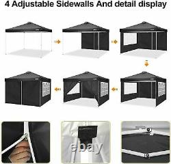 3x3m Pop Up Gazebo With 4 Side Walls Water Resistant Sun Shade Wedding Canopy