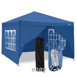 3x3m Pop up Gazebo Tent Commercial Waterproof Garden Party Tent With 4 Sides Blue